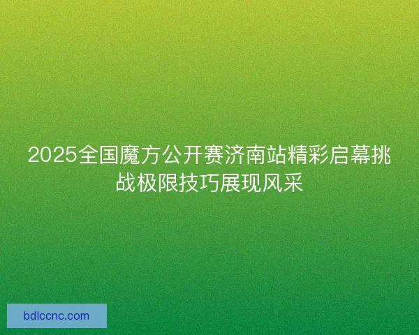 2025全国魔方公开赛济南站精彩启幕挑战极限技巧展现风采